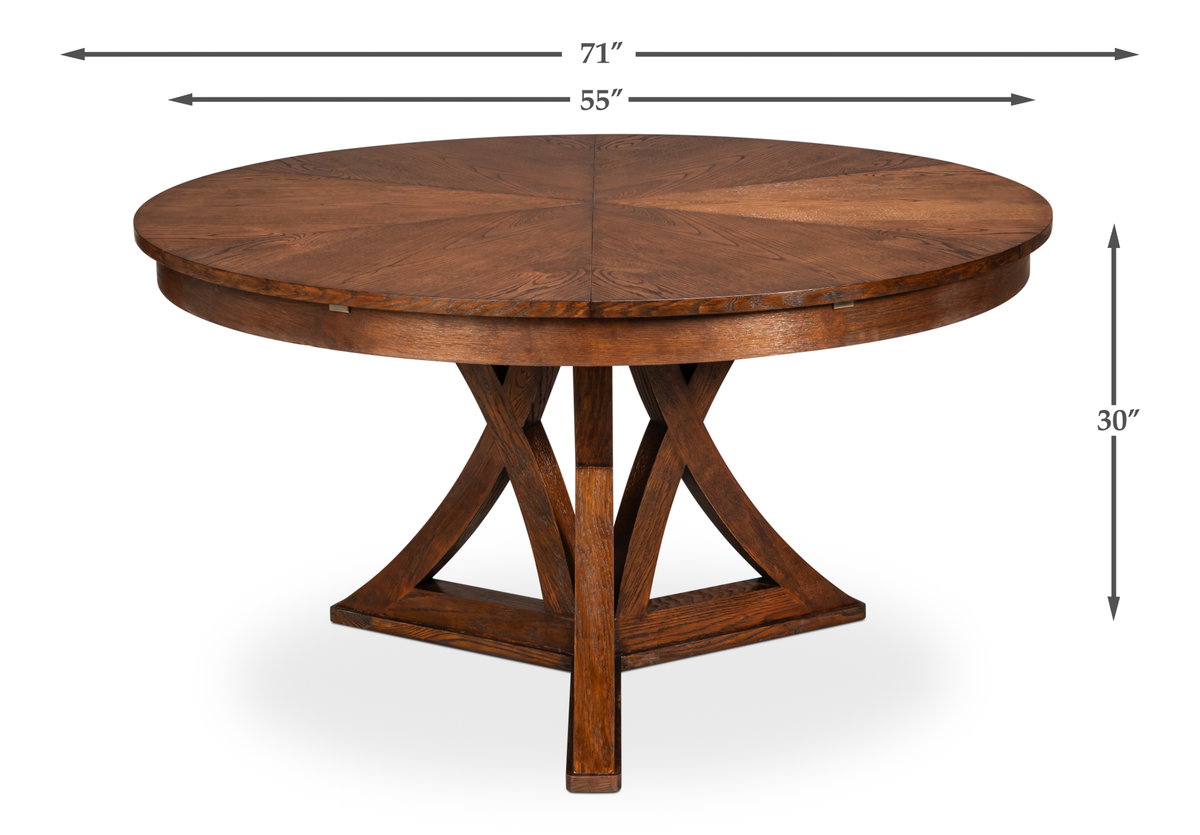 Casual Jupe Dining Table Palladio  Med, by Sarreid, 4'7" length x 4'7" width x 2'6" height View 13