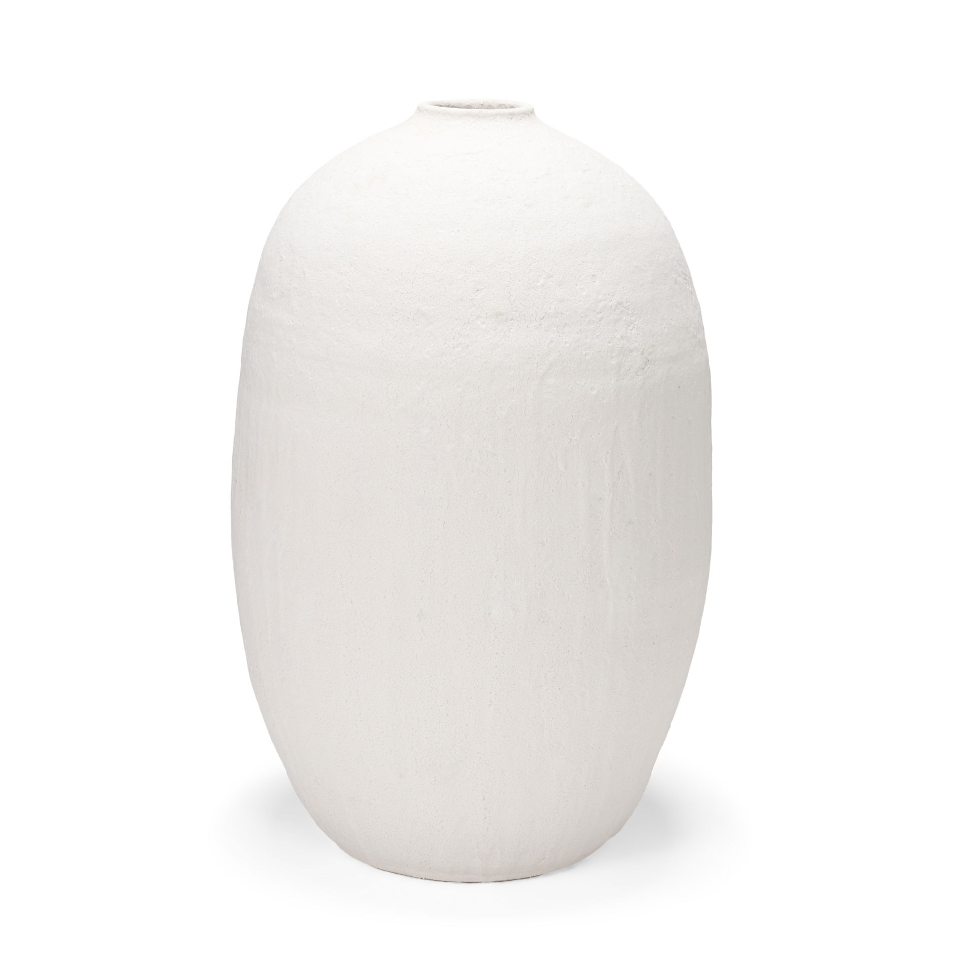 Karakum II Large White Textured Ceramic Vase, by Mercana, 19.75" length x 19.69" width x 31.89" height View 1