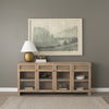 Suri Light Brown Wood with Glass Doors Sideboard, Sideboards & Buffet by Mercana, 80" length x 18" width x 36" height thumbnail 2