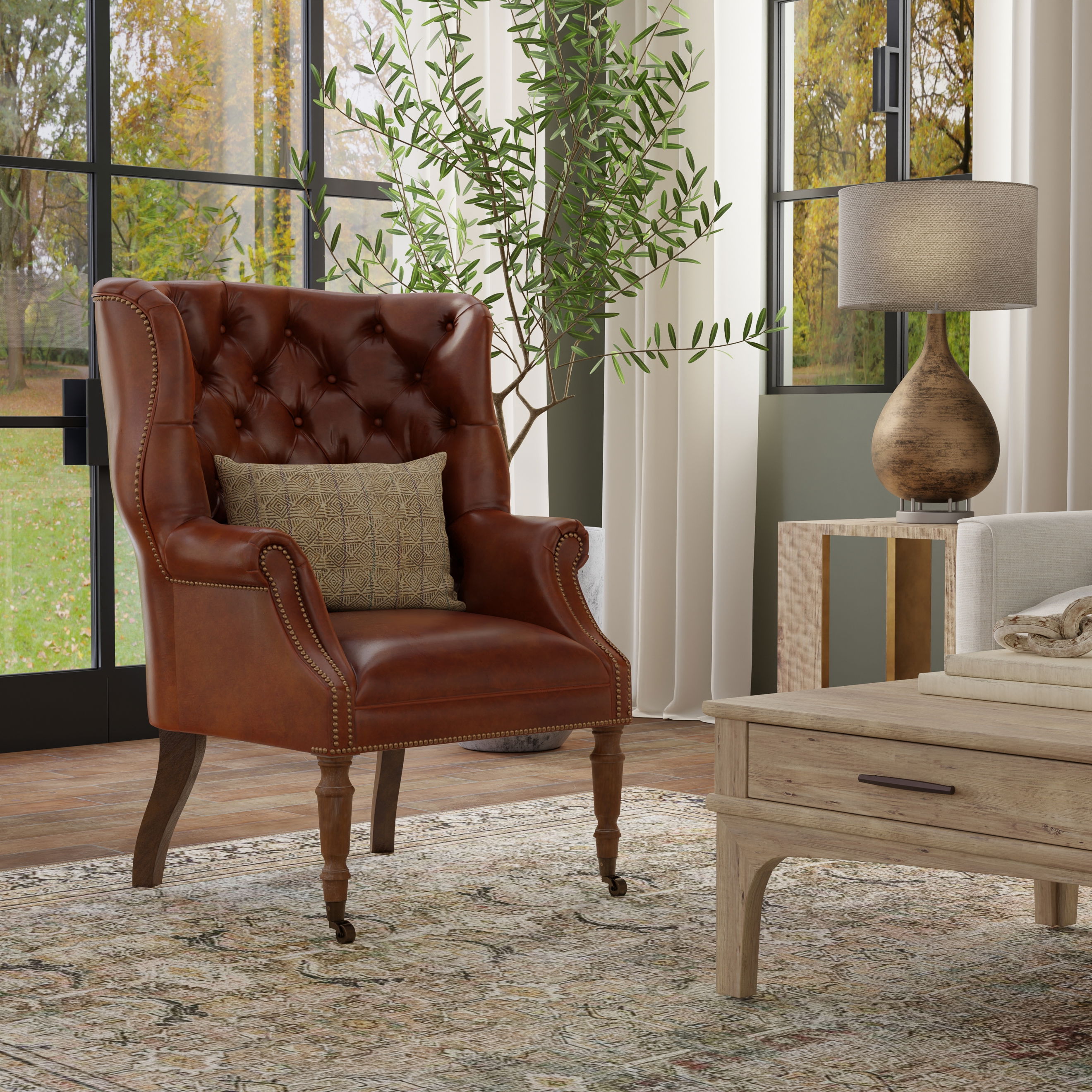 Welsh Leather Chair  Vintage Havana large image 