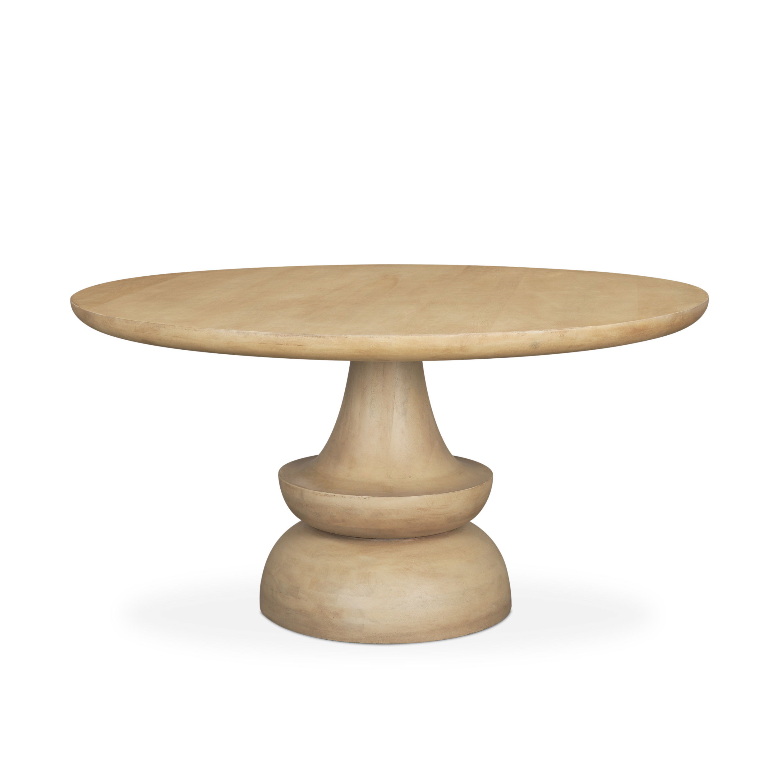 Crossman 60' Round Blonde Solid Wood & Base Dining Table, by Mercana, 60" length x 60" width x 30" height View 1