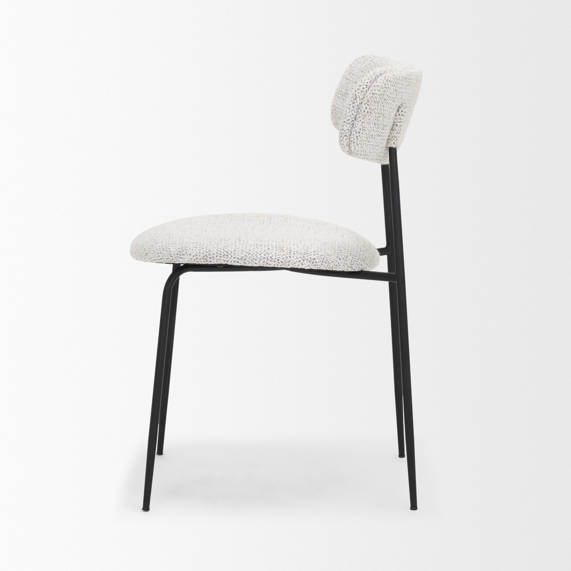 Casey Matte Black Metal with Gray Fabric Dining Chair large image 