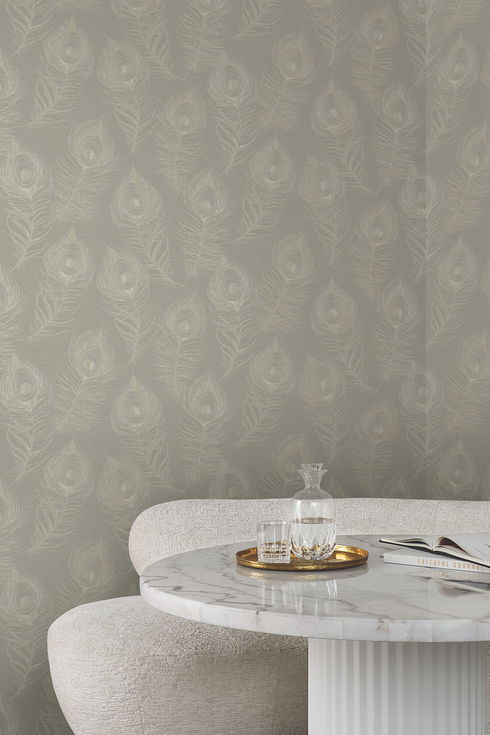 Regal Peacock Mink Wallpaper