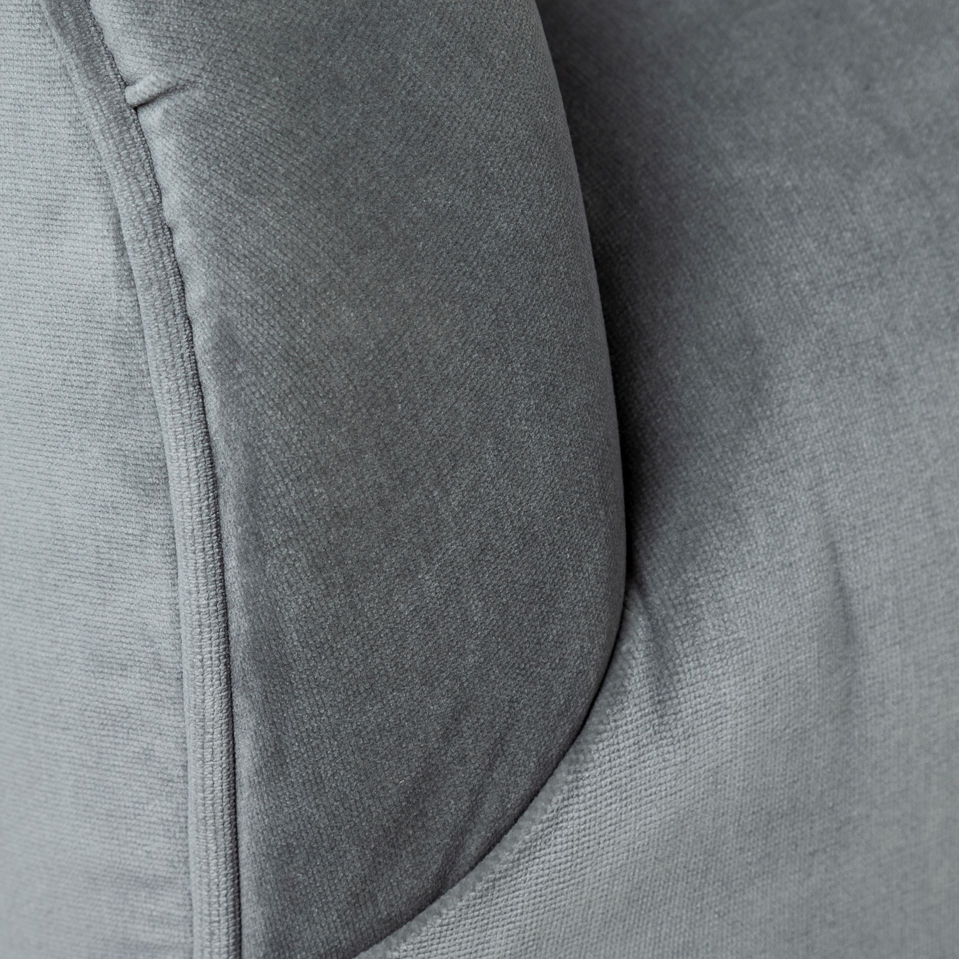 James II Gray Blue Velvet Covered Seat w Gold Swivel Base Accent Chair, by Mercana, 28.5" length x 29" width x 31" height View 8