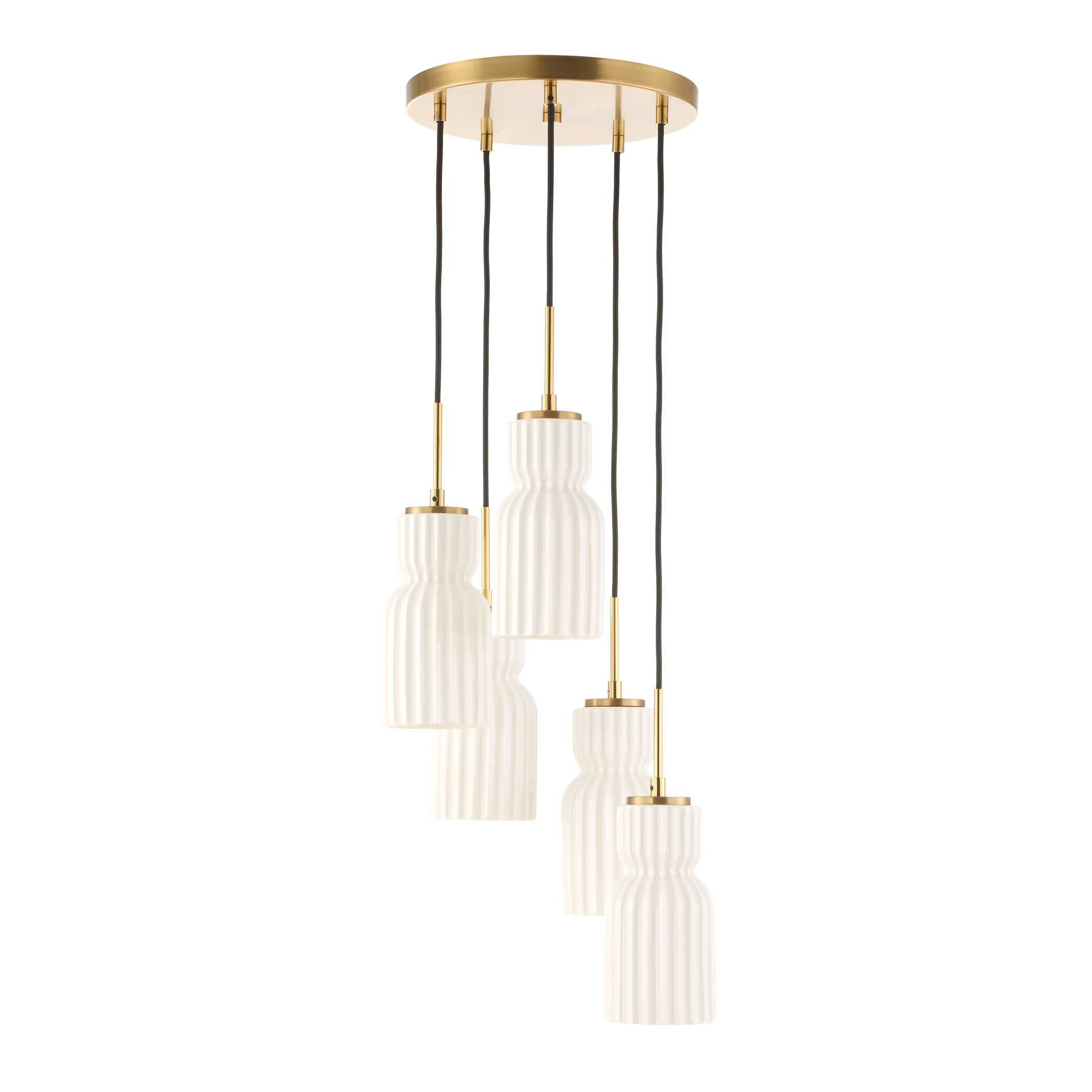 Vanier 5 Light Cluster Pendant, Ceiling Light by Uttermost, 9.62" height x 14" diameter View 3