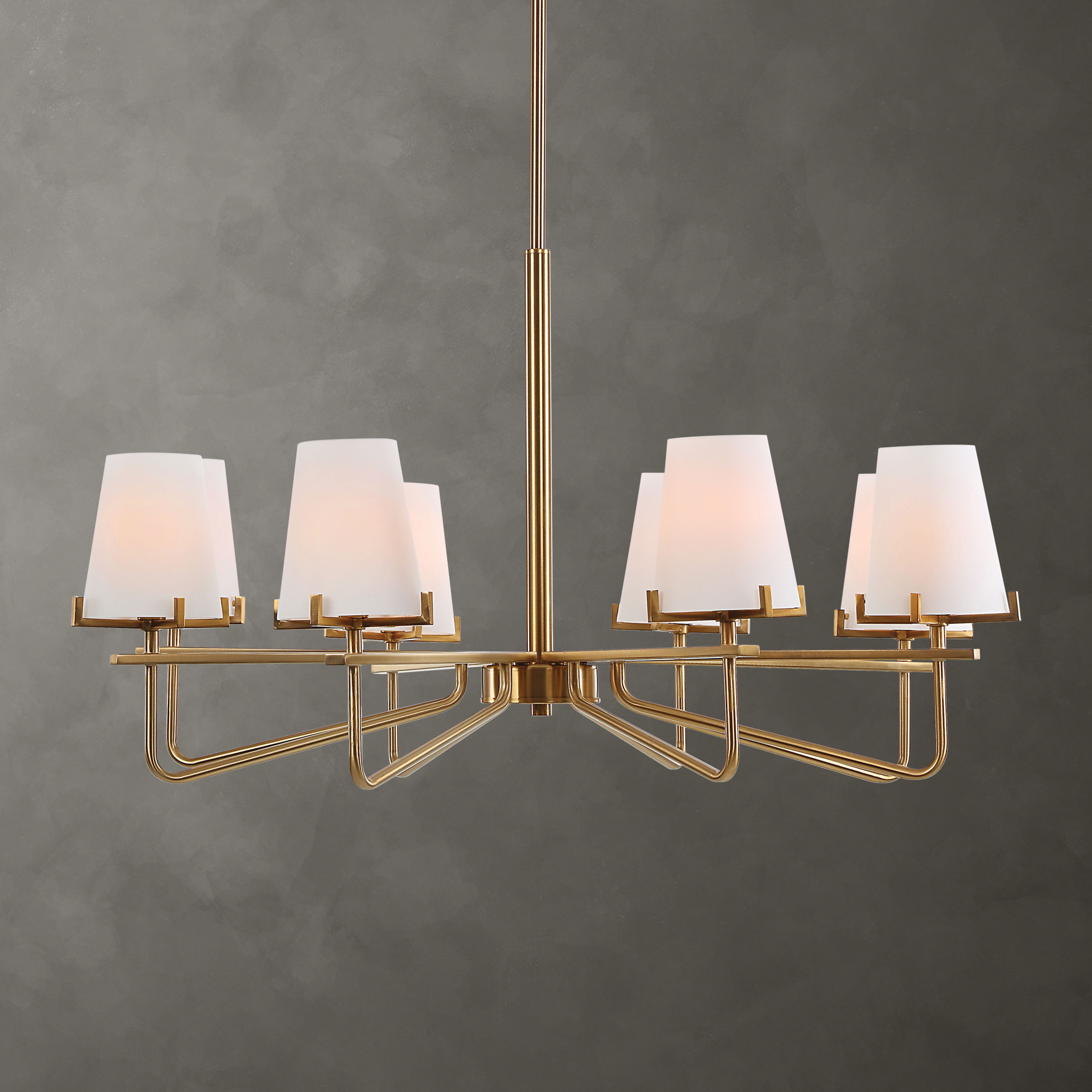 Lassen 8 Light Brass Chandelier large image 