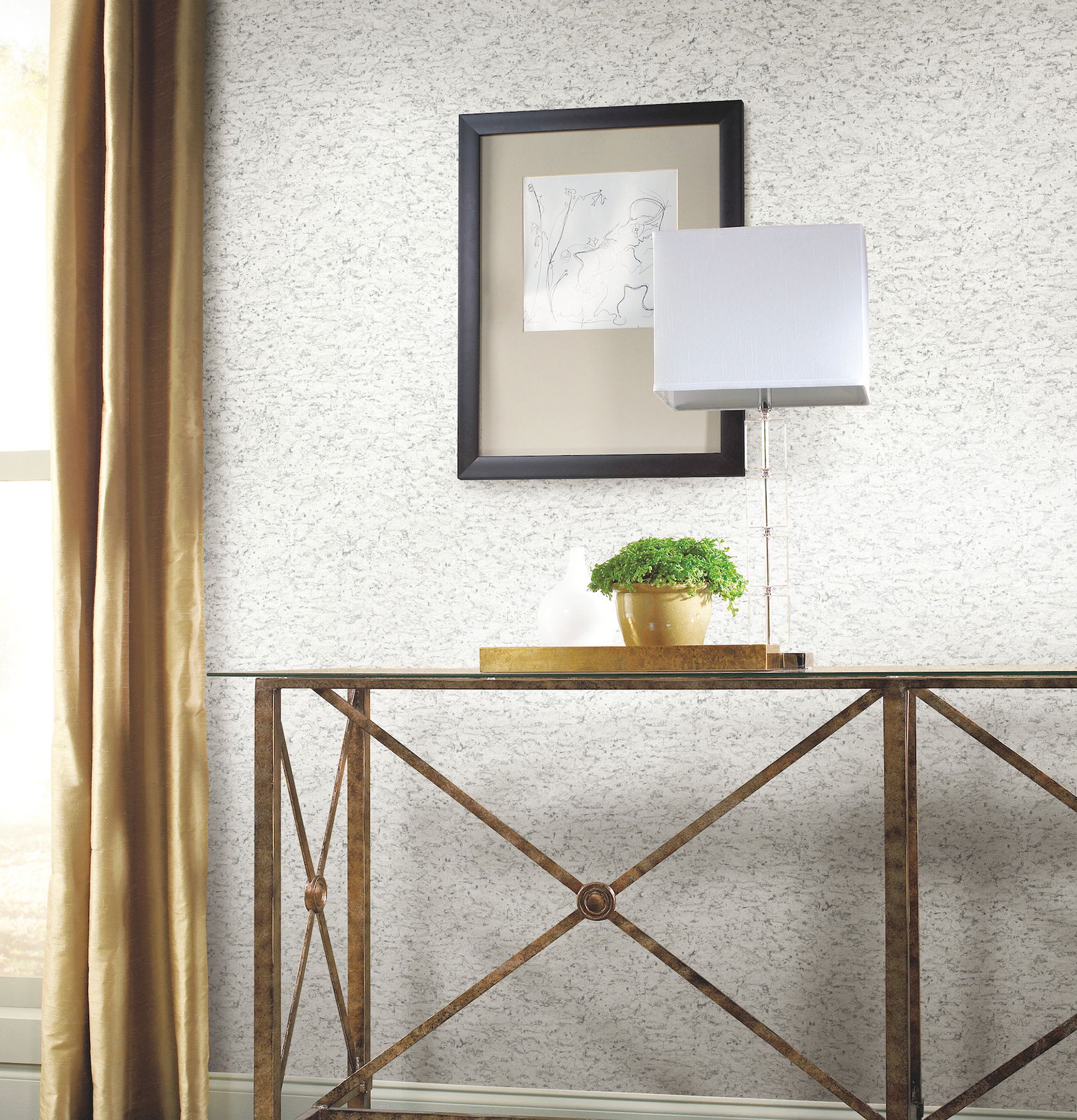 Shimmering Cork White Peel & Stick Wallpaper large image 