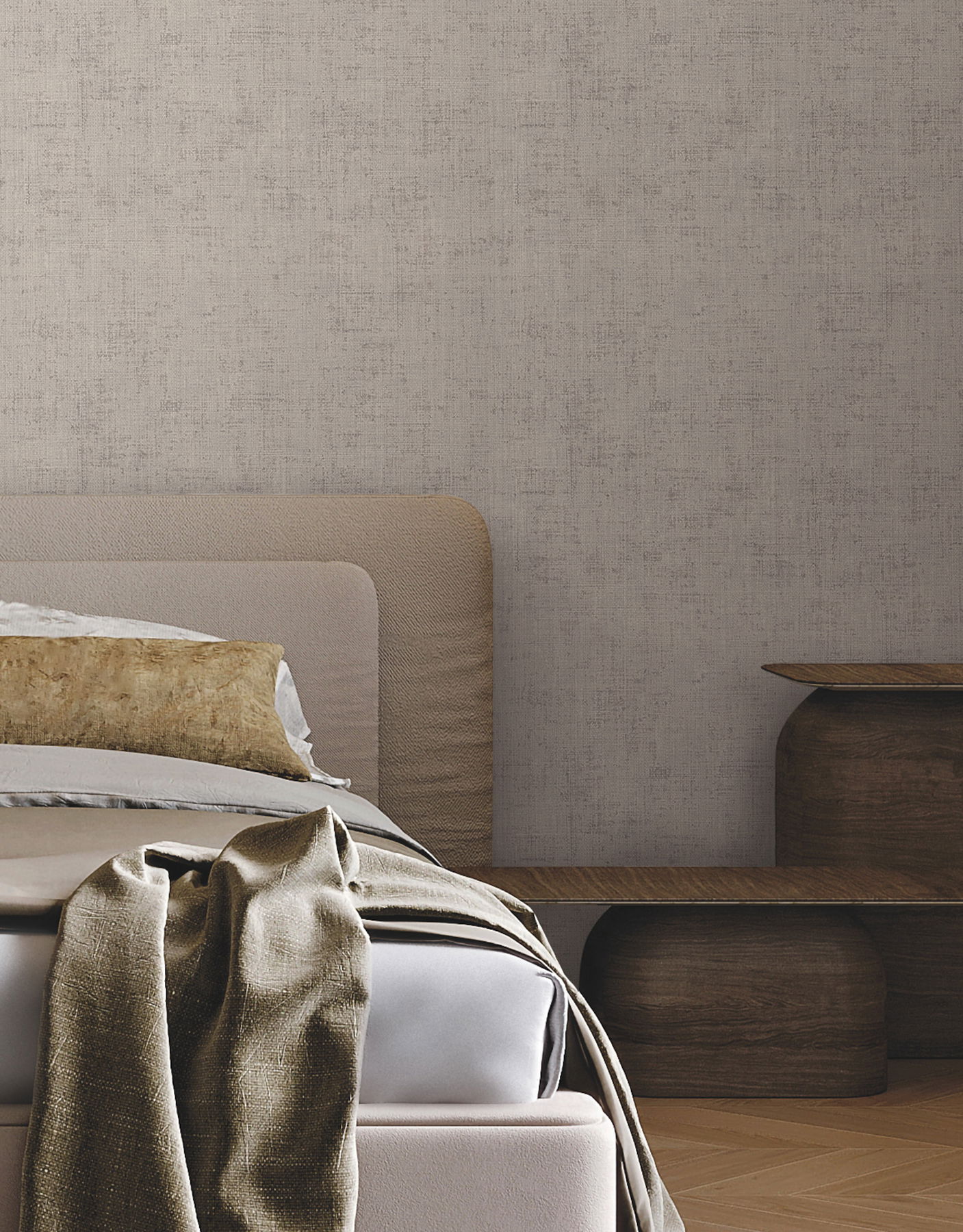 Alma Grey Faux Weave Wallpaper large image 