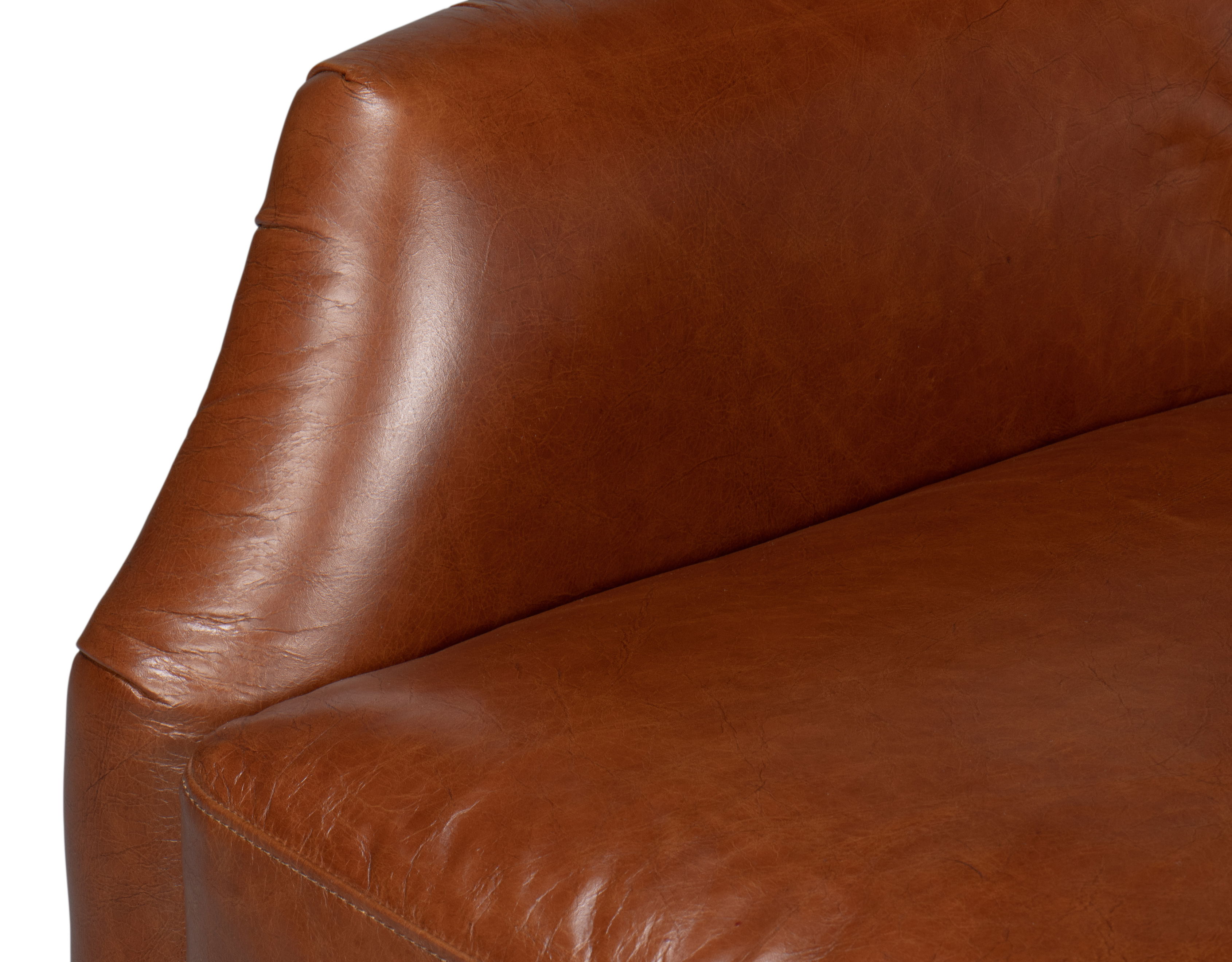 Baker Leather Swivel Chair,Havana Lthr large image 