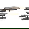 Lorenz (Set of 3) Light Brown Wood with Black Metal Base Round Decorative Display Stands thumbnail 0