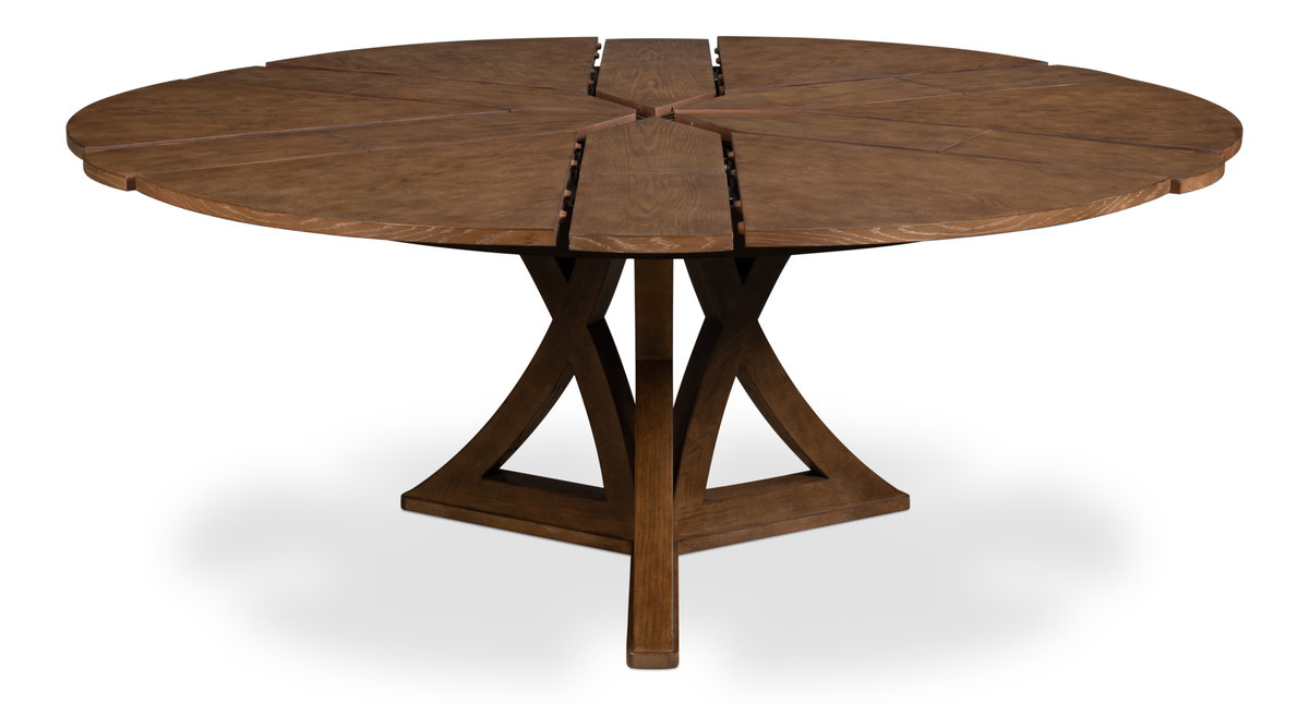 Casual Jupe Dining Table Light Mink Med, by Sarreid, 4'7" length x 4'7" width x 2'6" height View 10
