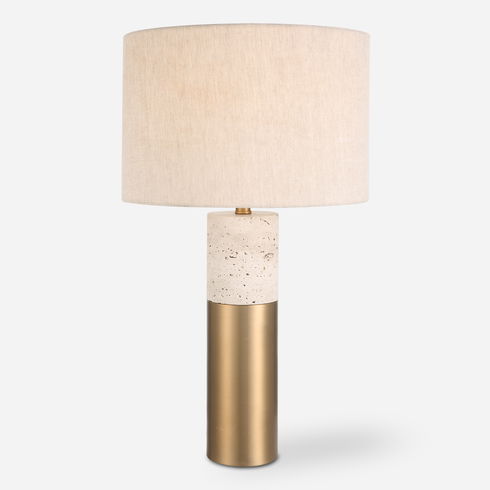 Gravitas Elegant Brass & Stone Lamp
