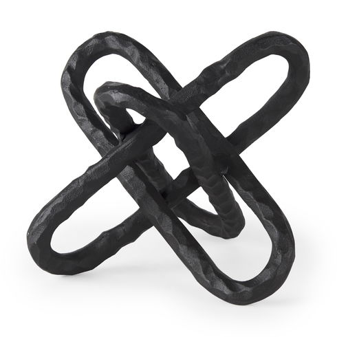 Wilhelm II (Large) 10L x 10W Black Metal Link Decor Object