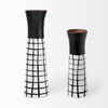 Luanda Large Black/White Large Ceramic Vase, by Mercana, 7.9" length x 7.9" width x 23.62" height thumbnail 3