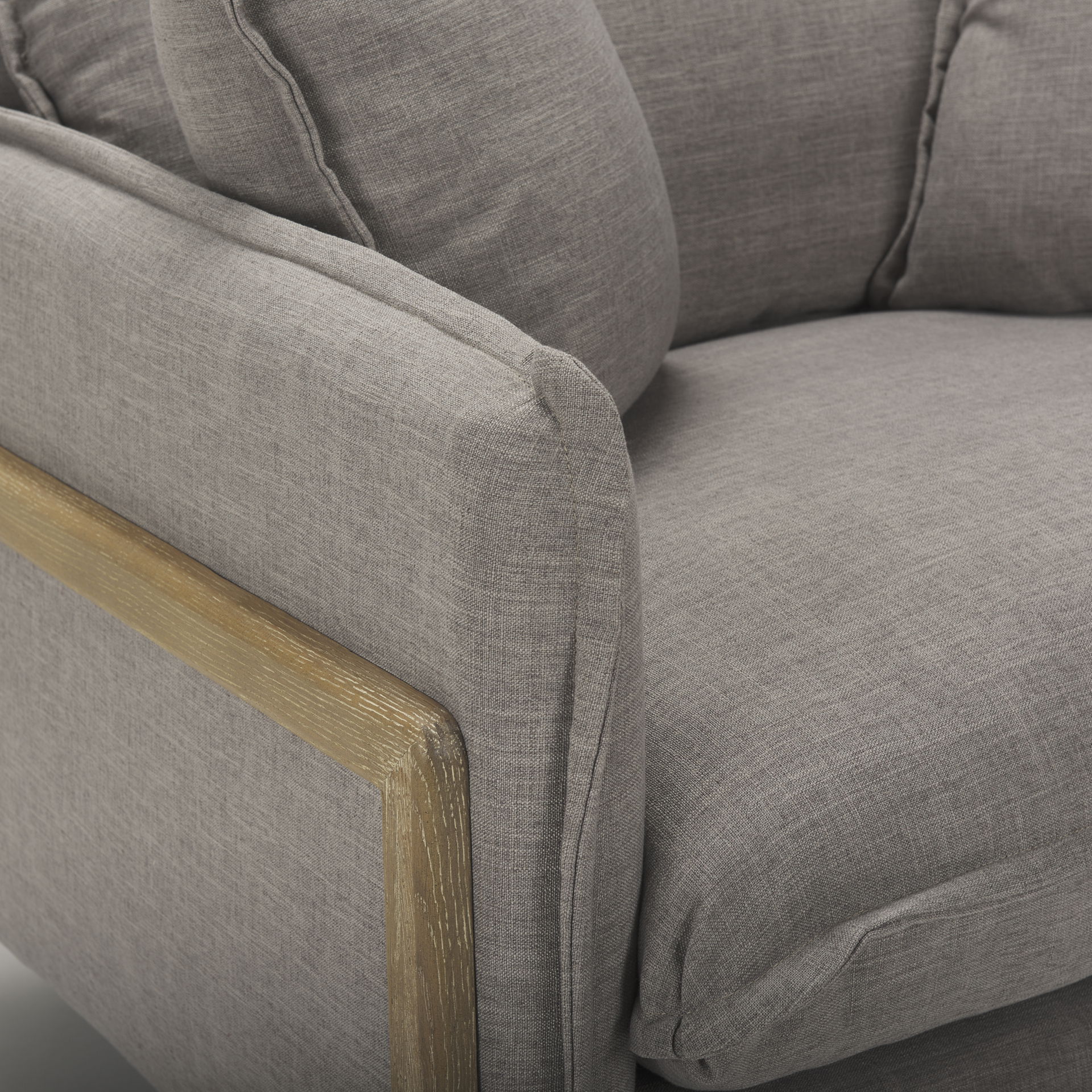 Roy II Flint Gray Upholstered and Brown Wood Frame Arm Chair large image 