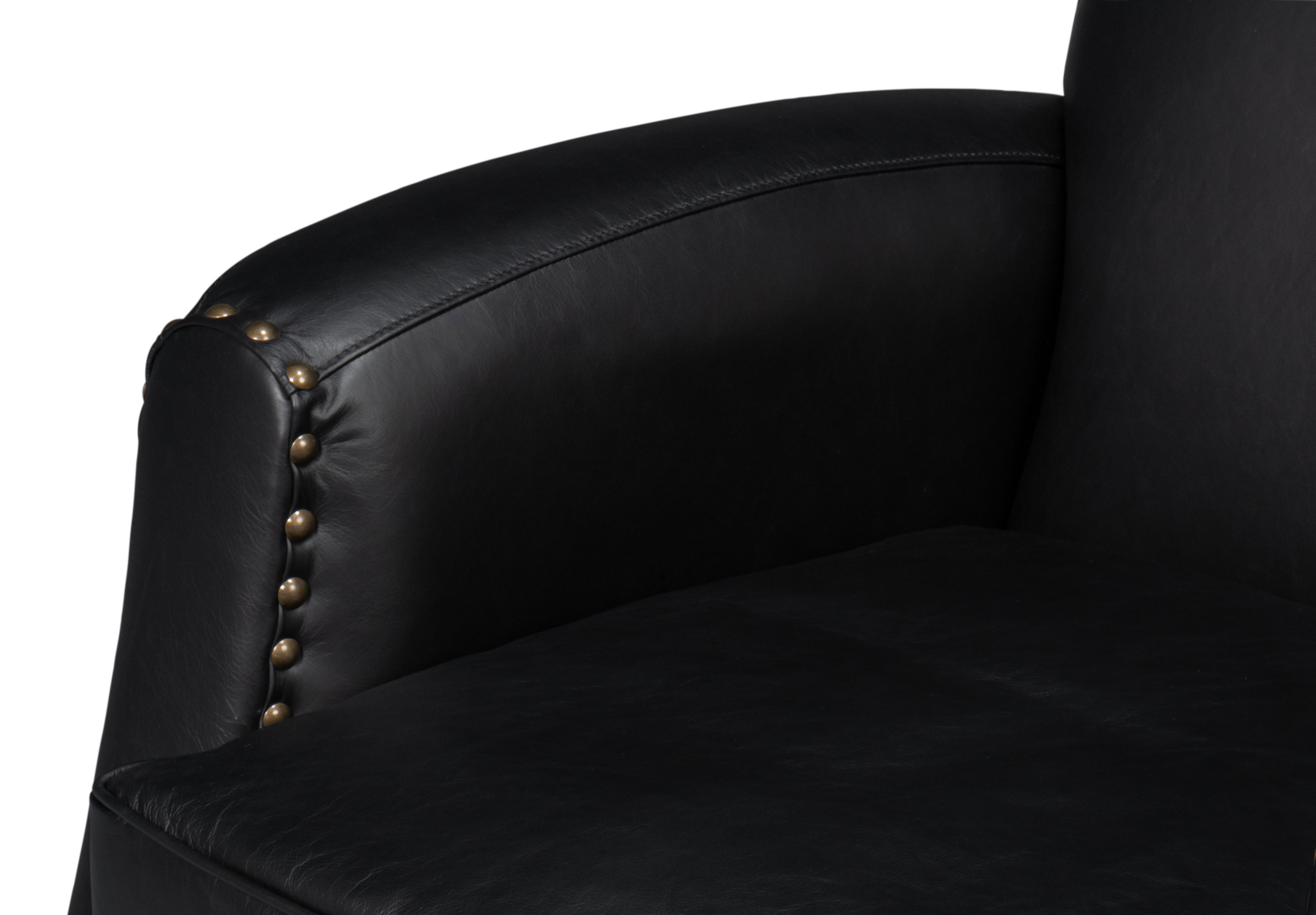Taft Leather Swivel Chair, Onyx Black large image 