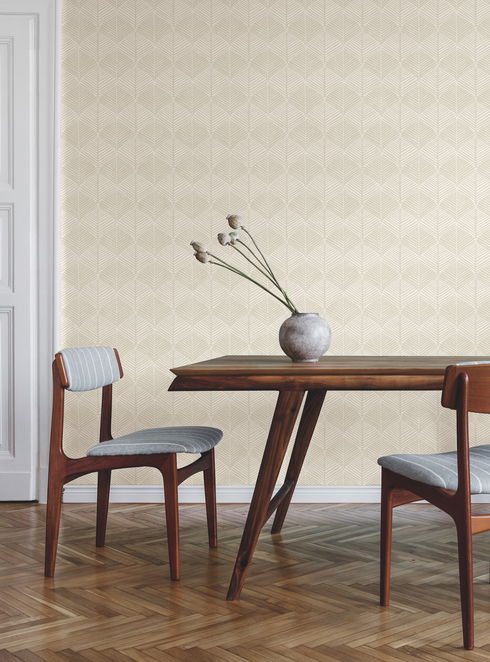 Palm Thatch Taupe Wallpaper