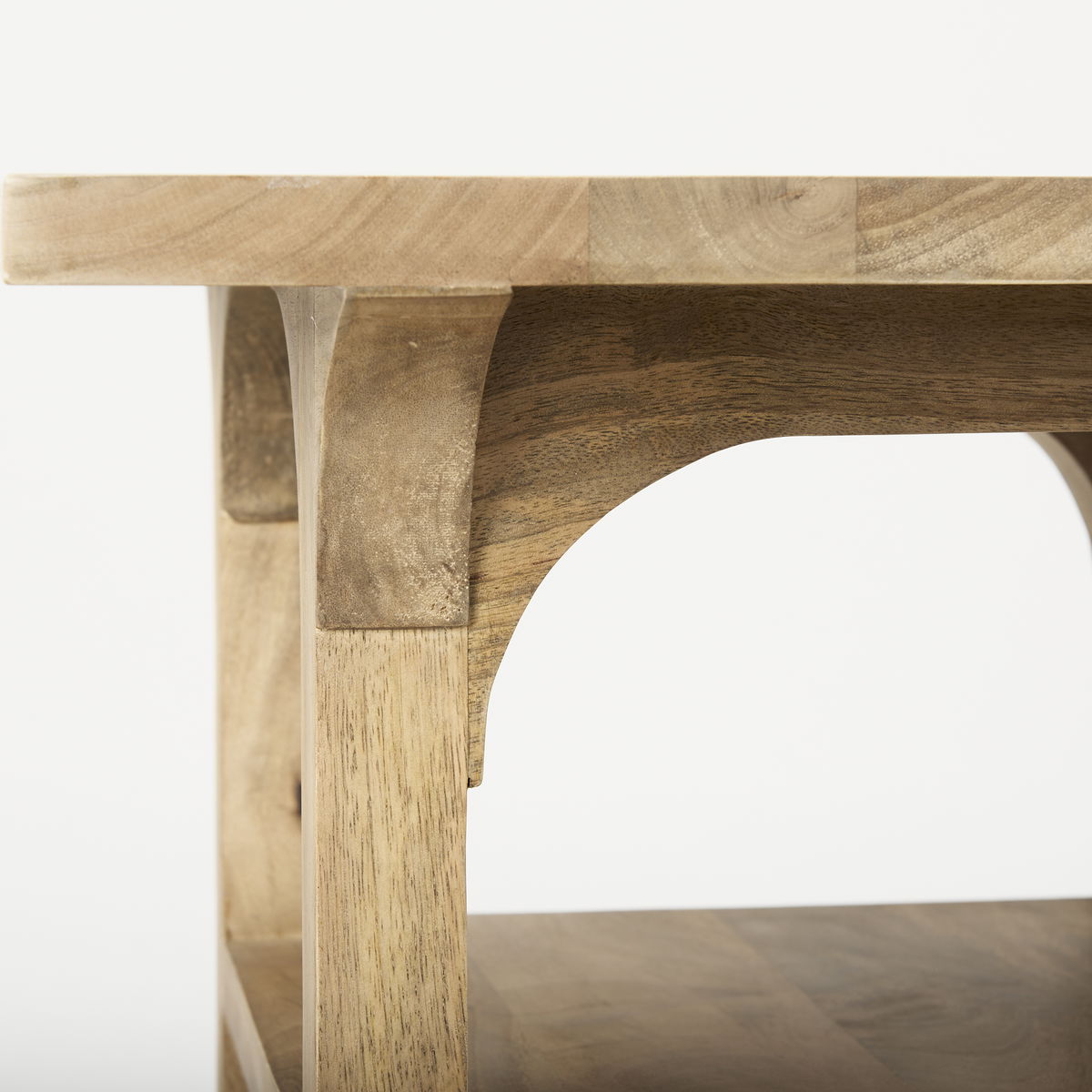 Candace Light Wood Bridge Accent Table, Side & End Table by Mercana, 20" length x 20" width x 22" height View 7