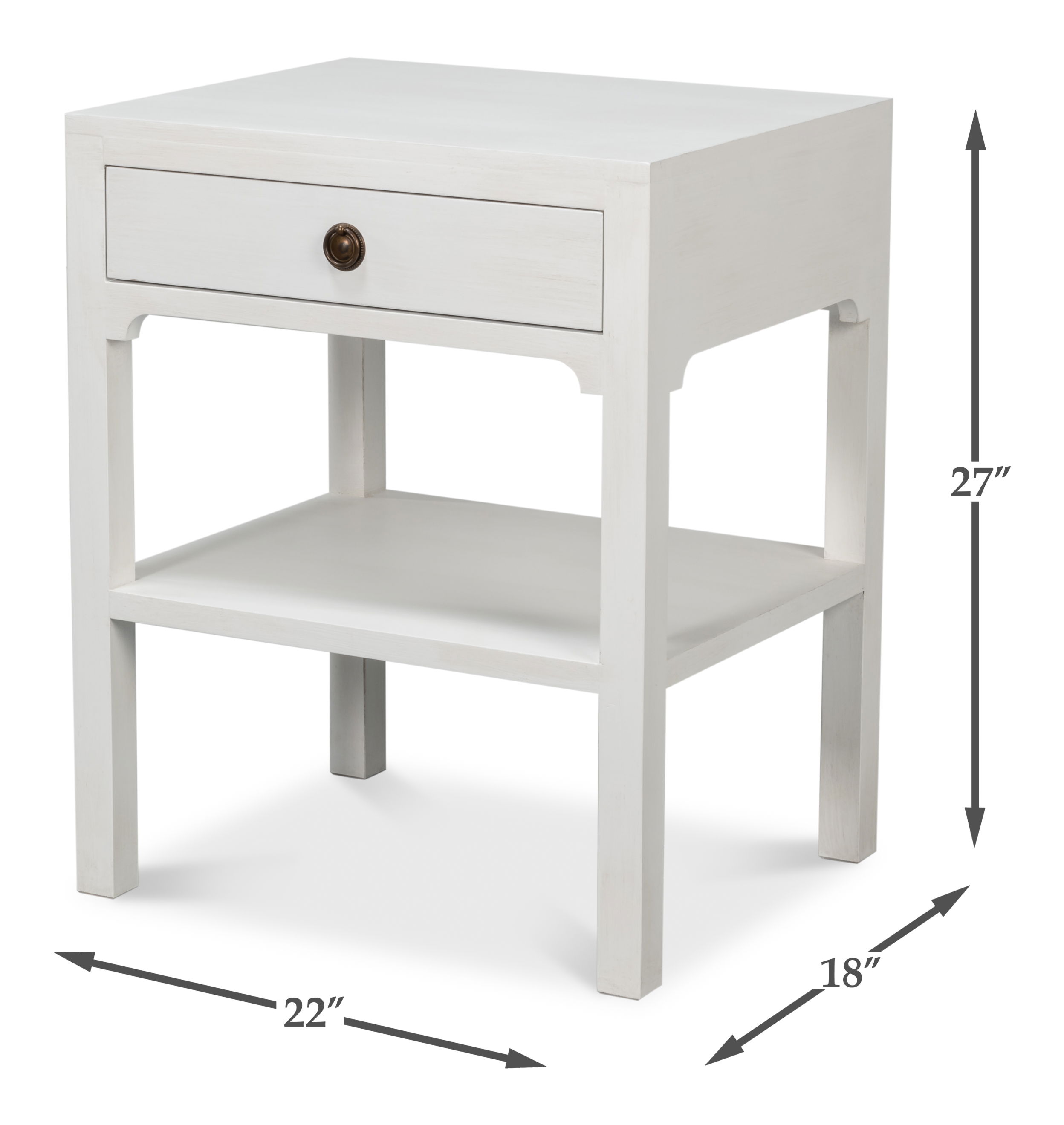 Windy Single Drawer Side Table, Side & End Table by Sarreid, 22" length x 18" width x 27" height View 13