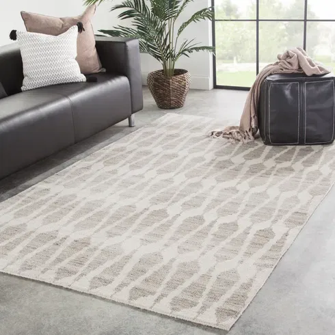 Asante Hand-Knotted Wool Ivory/Gray Area Rug
