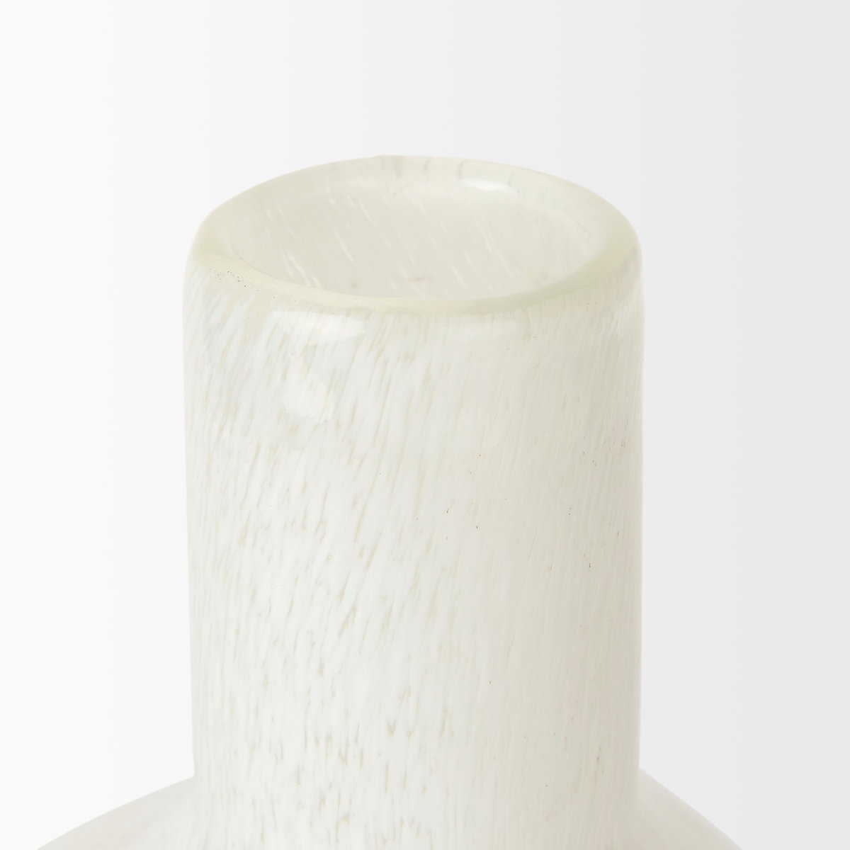 Heket Tall White Glass Vase, by Mercana, 6.89" length x 6.89" width x 12.36" height View 7