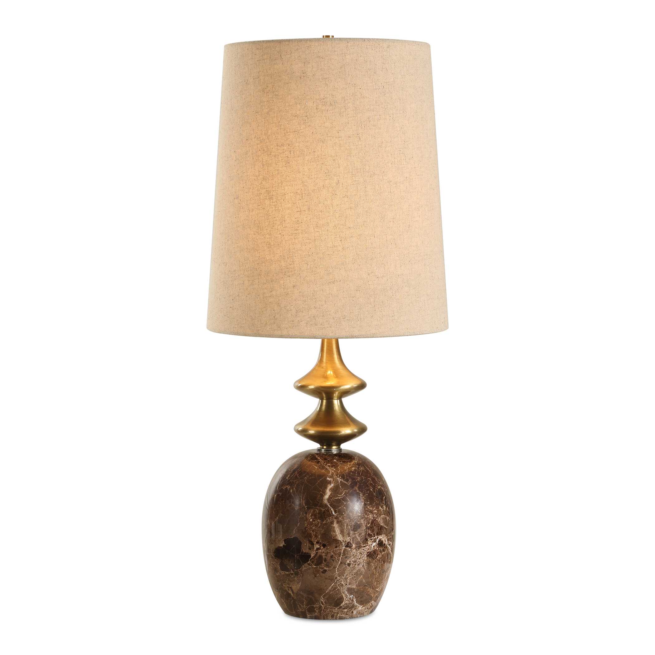 Percy Brown Marble Buffet Lamp, by Uttermost, 6.75" width x 29" height x 12" depth View 1