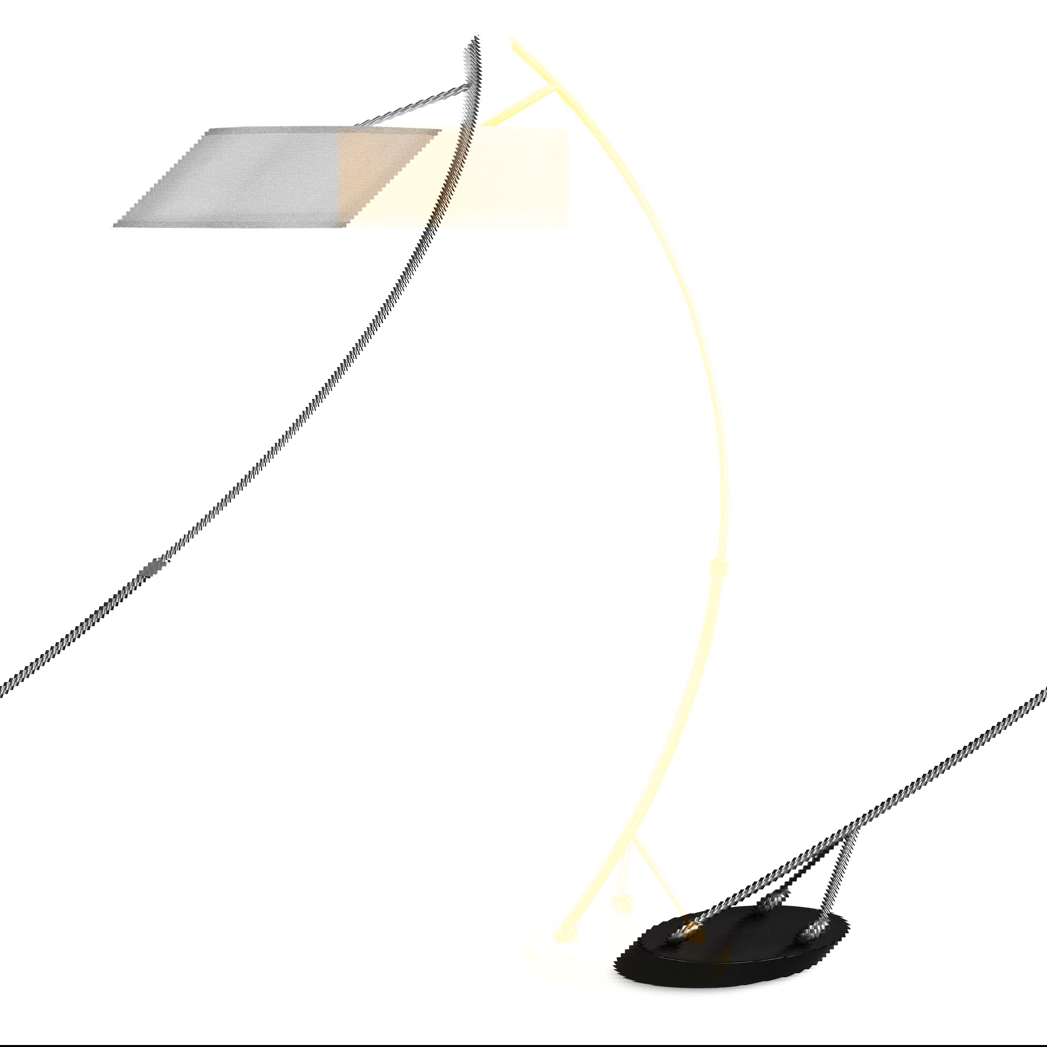Vardar Curved Brass Floor Lamp large image 