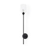 Clyde 6.0L x 8.0W x 37.0H Matte Black with Glass Round Wall Sconce, by Mercana, 6" length x 8" width x 35" height thumbnail 1