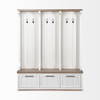 Fairview IV 61L x 17W White And Brown Wood With Storage Hall Tree, Entry & Hallway by Mercana, 61" length x 18" width x 76" height thumbnail 6