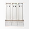 Fairview IV 61L x 17W White And Brown Wood With Storage Hall Tree, Entry & Hallway by Mercana, 61" length x 18" width x 76" height thumbnail 6