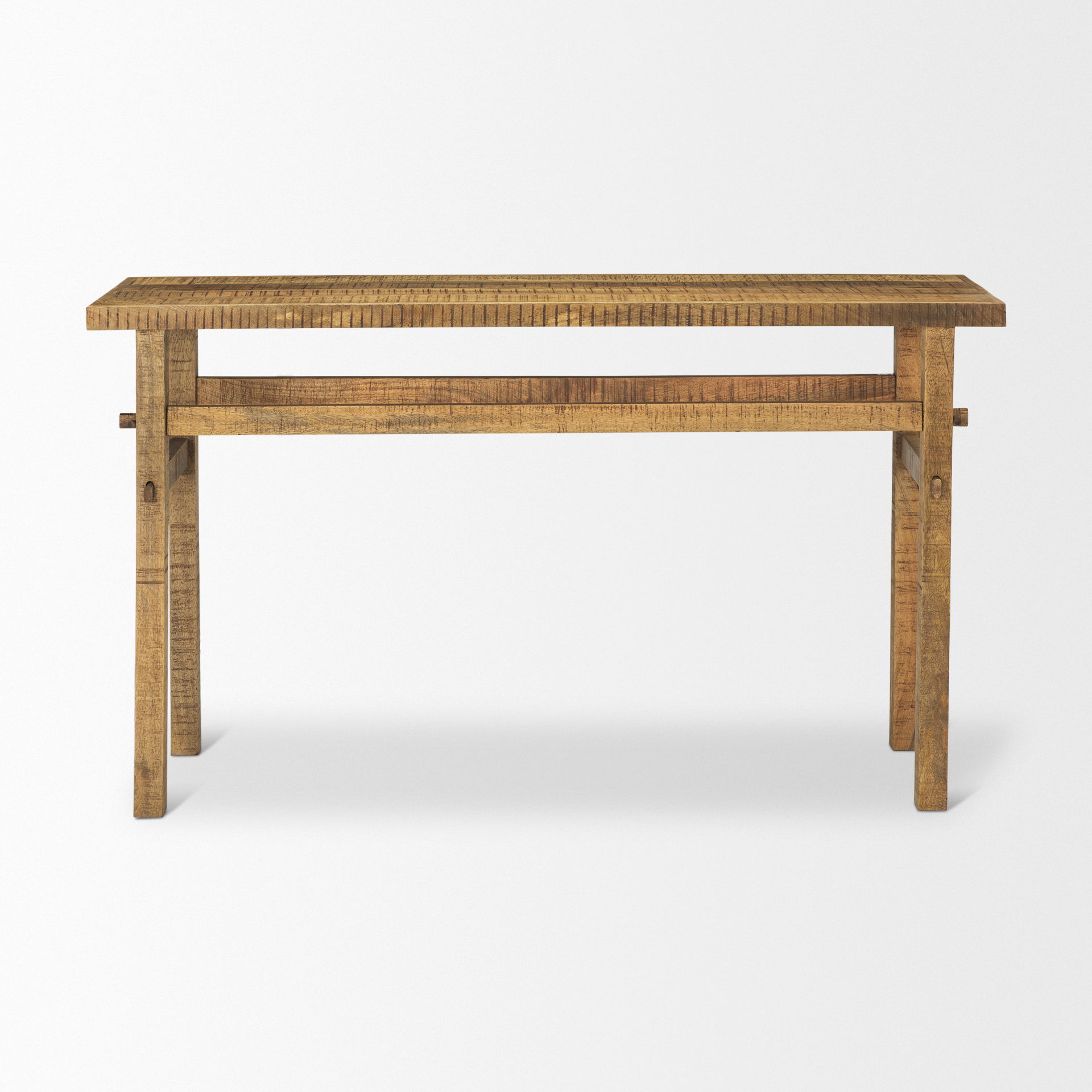 Rosie Small Brown Wood Console Table, by Mercana, 54" length x 16" width x 30" height View 4