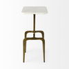 Preston  White Marble Top with Gold Metal Accent Table thumbnail 2