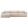 Brooklyn Chaise Sectional Cream, Sectional Sofa by Dovetail, 134.25" width x 29.5" height x 65" depth thumbnail 1