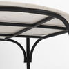 Etienne 36' Round White Marble Top Black Metal Base Coffee Table thumbnail 7