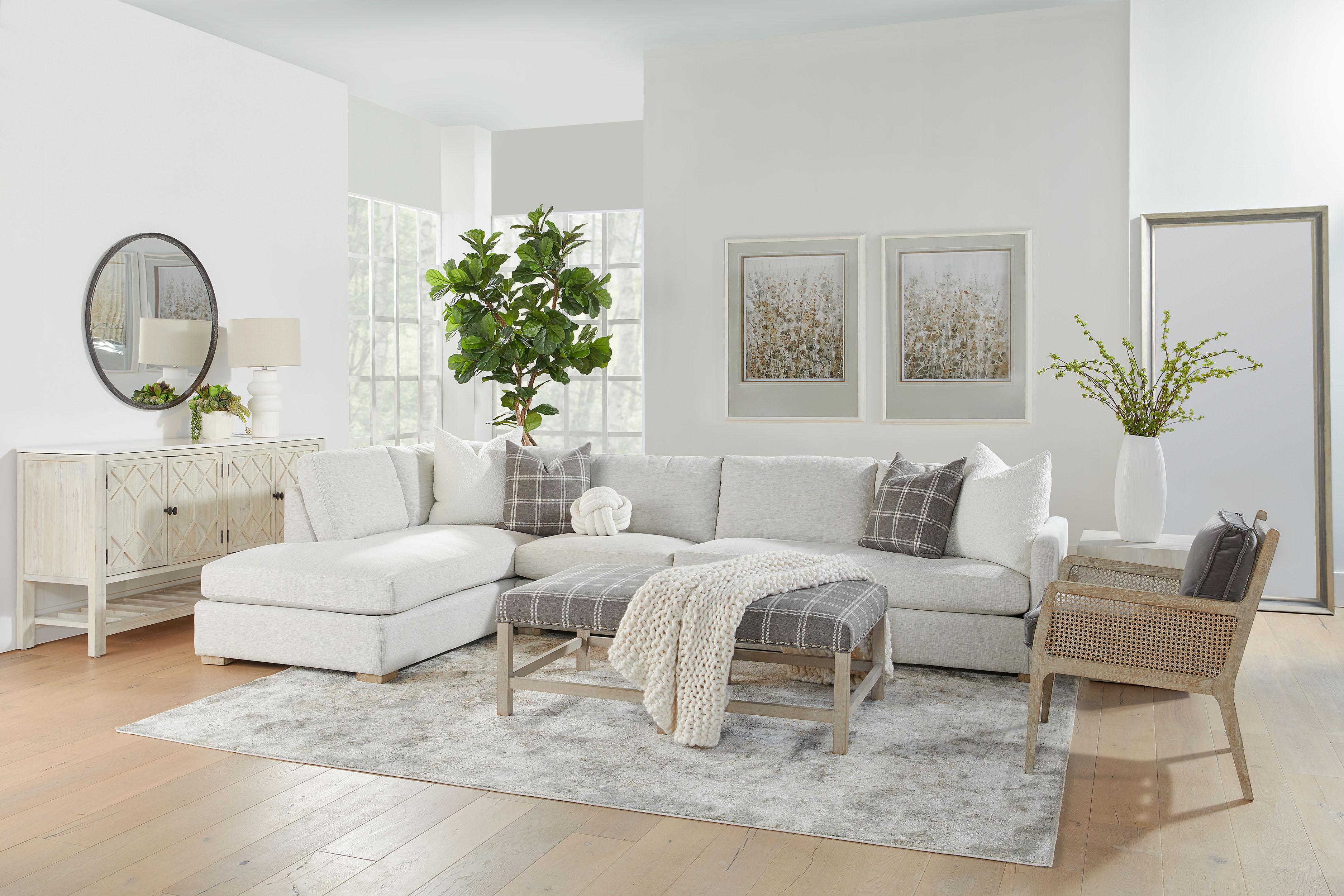 Blakely Upholstered Coffee Table, by Essentials for Living, 52" width x 19" height x 31.5" depth View 8