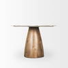 Allyson 42' Round Pedestal Dining Table | Savar Pink Marble & Brown Wood | Seats 4, by Mercana, 42" length x 42" width x 30" height thumbnail 6