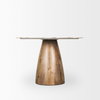 Allyson 42' Round Pedestal Dining Table | Savar Pink Marble & Brown Wood | Seats 4, by Mercana, 42" length x 42" width x 30" height thumbnail 6