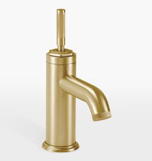 Online Designer Bathroom Descanso Single Hole Bathroom Faucet - Satin Brass