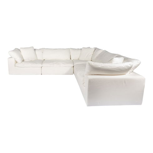 Clay Classic L-shaped Modular Sectional Cream White