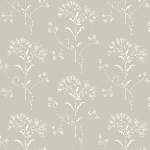 Cupola Wildflower Light Grey & White Wallpaper
