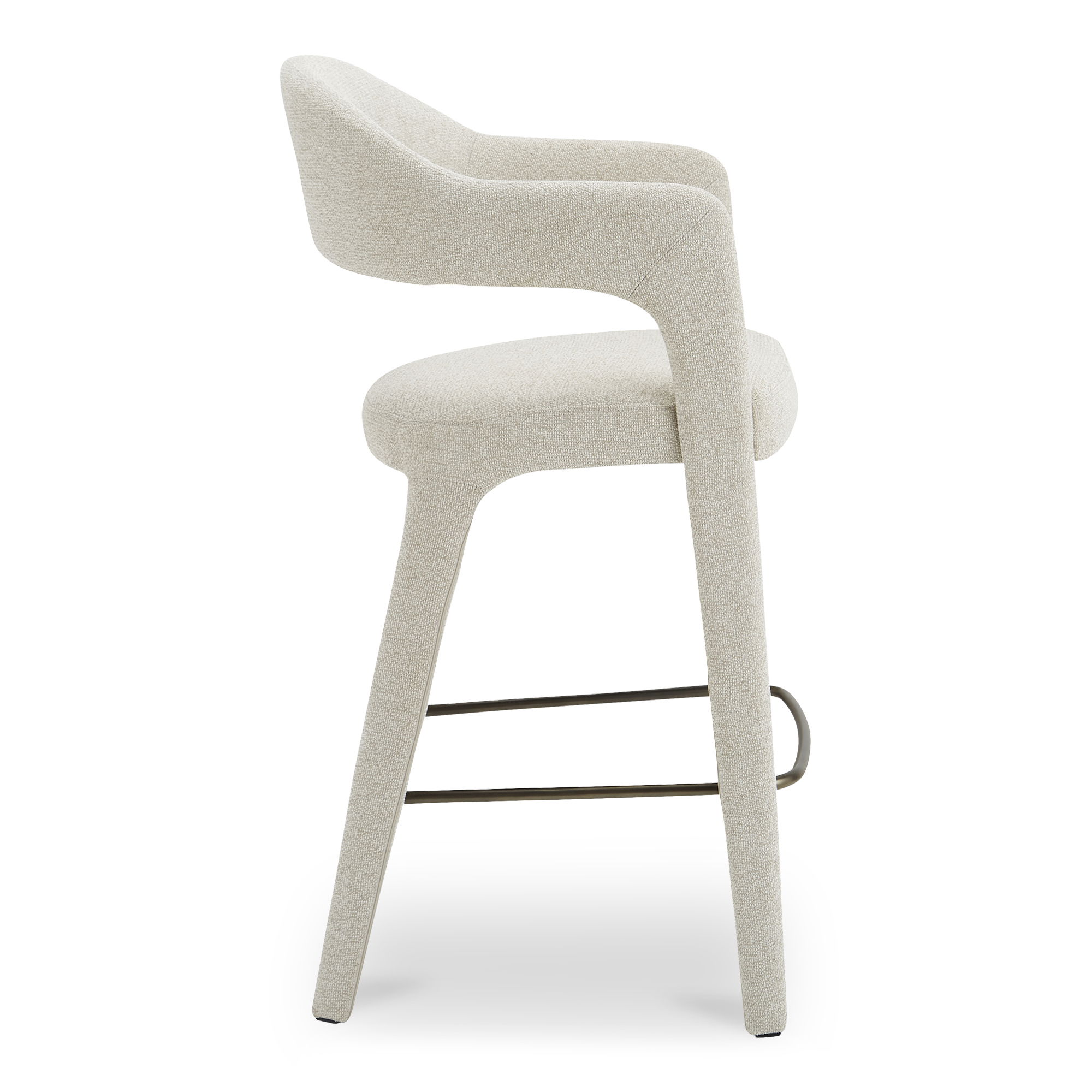 Martens Bar Stool Beige, Counter & Bar Stool by Moe's Home, 23.6" width x 42.9" height x 23.3" depth View 3