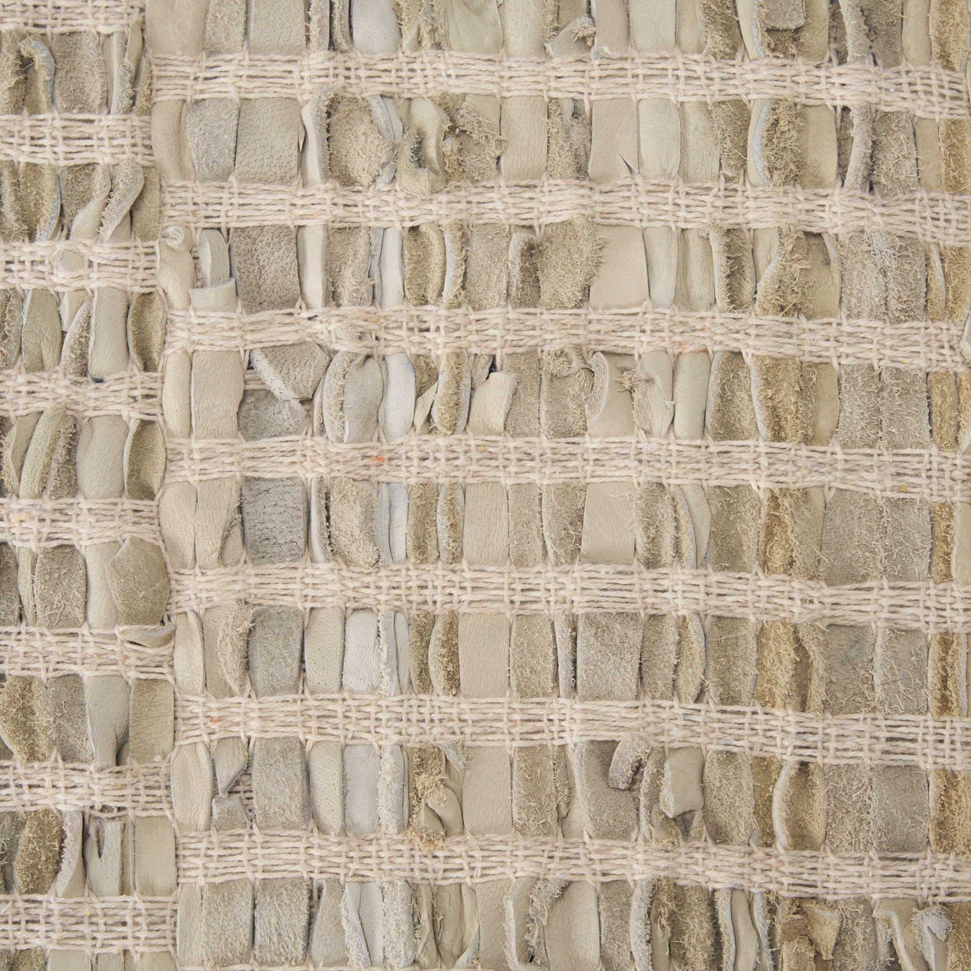 Solis II 50L x 16W Brown Base Beige Woven Leather Cushion Accent Bench large image 