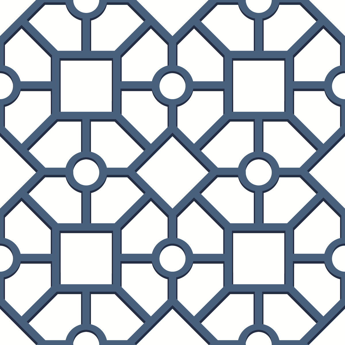 Hedgerow Trellis Navy Peel & Stick Wallpaper, by York Wall, 20' length x 1'8.5" width x 0.02" depth