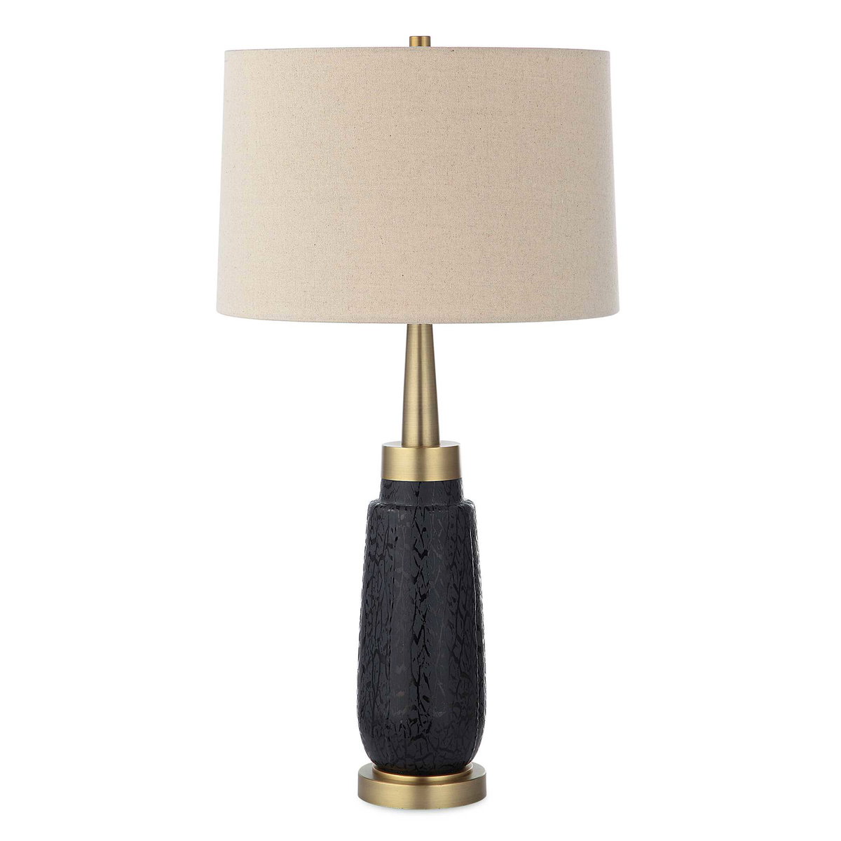 Spyglass Black Wood Grain Table Lamp, by Uttermost, 16" width x 30.75" height x 16" depth View 1