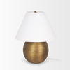 Sadiyah Antiqued Gold Brushed Metal with Cream Shade Table Lamp thumbnail 3
