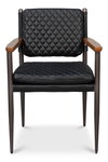 The Harley Chair  Onyx Black Leather, by Sarreid, 1'11" length x 1'11" width x 2'9" height thumbnail 2