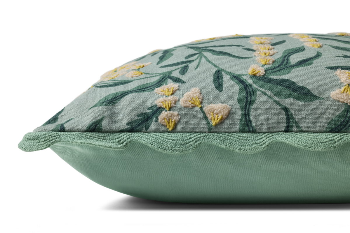 Rifle Paper Co. x Loloi Lily of the Valley Pillow, Decorative Pillow, 20" length x 20" width View 3