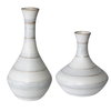 Potter Fluted Striped Vases Set/2, by Uttermost, 10.62" width x 20.6" height x 10.62" depth thumbnail 1