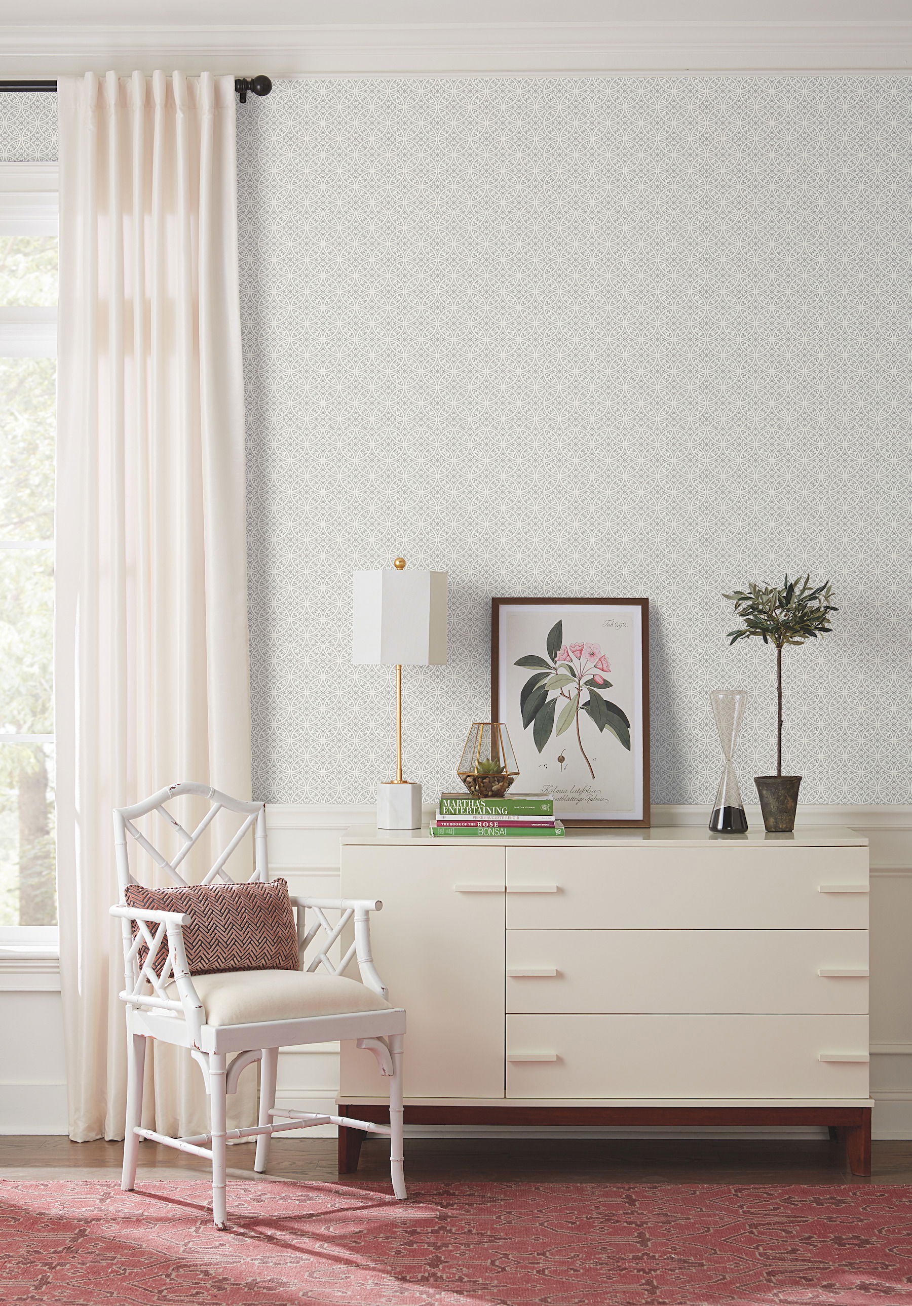 Lacey Circle Geo Grey Wallpaper, by York Wall, 27' length x 2'3" width x 0.02" depth View 2