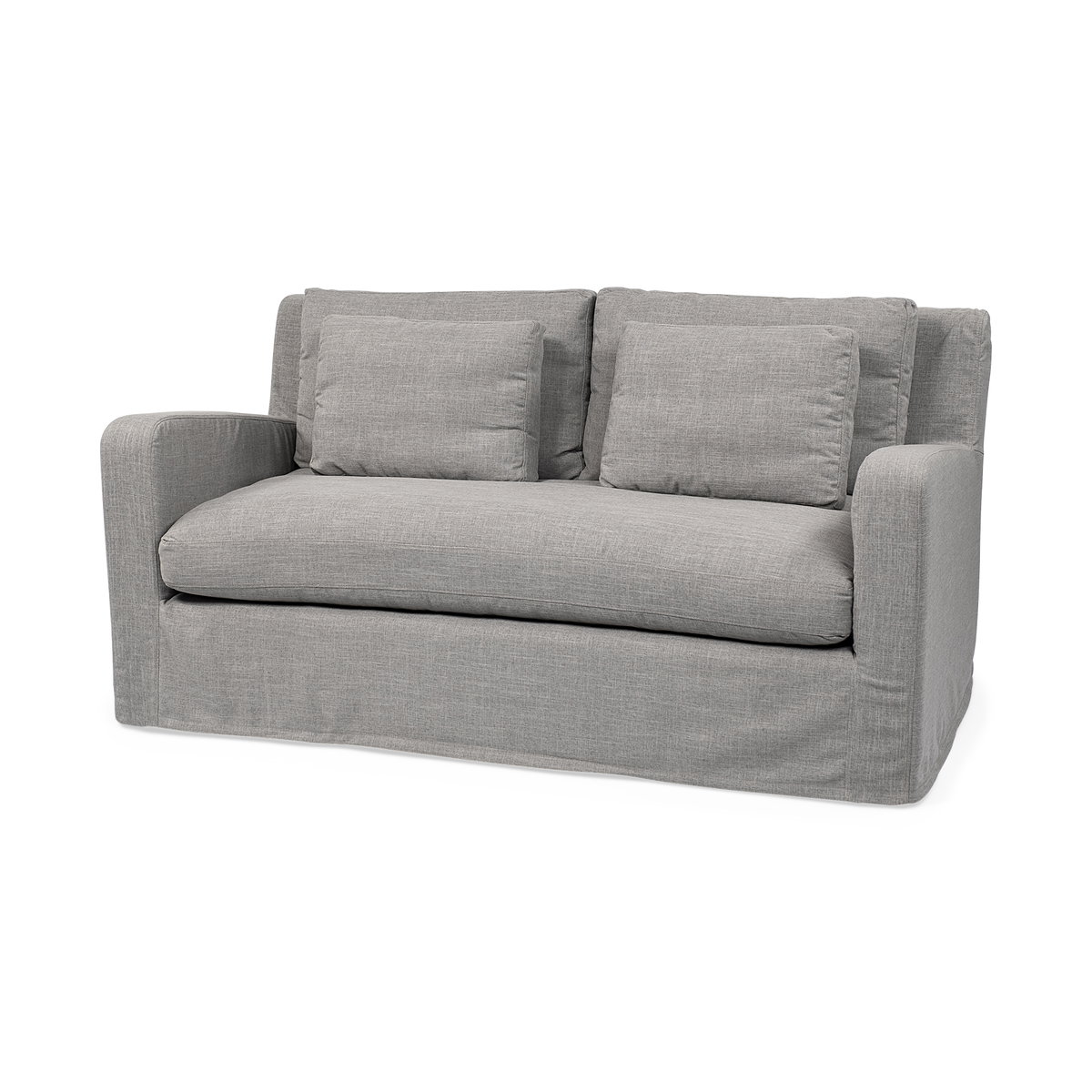 Denly I 69 X 38.25 X 34.5 Flint Gray Slipcover Two Seater Sofa, Sofas & Sectional by Mercana, 69" length x 38.25" width x 34.84" height View 1